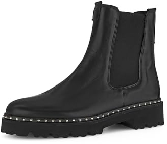 Gabor Damen Chelsea Boots, Frauen Stiefeletten,Best Fitting,Kurzstiefel,uebergangsschuhe,uebergangsstiefel,flach,schwarz (Gold),41 EU / 7.5 UK