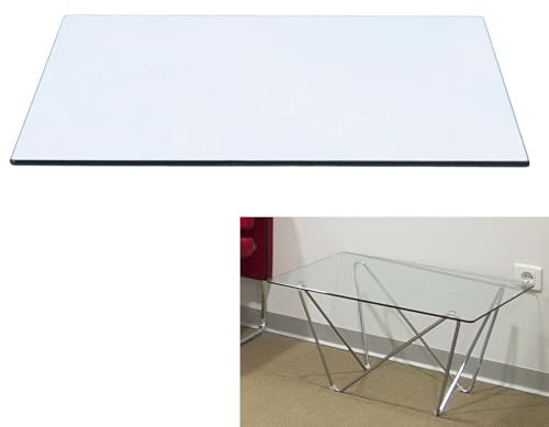 Hoiweqr Dessus Table Rectangulaire Verre Trempé Vitre Plaque Plateau De Table, Transparent, pour Cadre De Bureau Debout, Bureau Flottant, Tableau De Bureau pour La Maison Et Le Bureau(60x50cm)