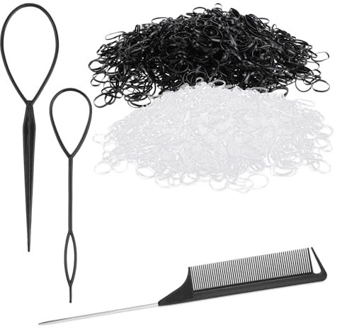 2000 Stück Durchsichtige Mähnengummis Pferd Haargummis Mini Elastische Dünn Haargummi für Kinder Mädchen und Frauen Haar Styling DIY