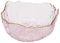 BURLOE Rosado,1050ml, Cuenco De Vidrio con Borde Dorado, Tazones Postre Ensaladera 300ML / 750ML 1050ML Redondo para Ensalada, Postre, Bocadillos Frutas, Decoración Apilable Redonda