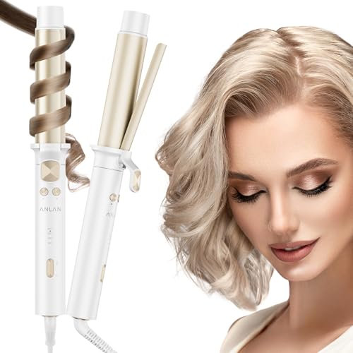 Lockenstab Automatisch,ANLAN Locken Keramik,Lockenstab Große Locken 32mm,Lockenstab mit Klemme 4 Einstellbare Temperatur Hair Curler Schnelles Aufheizen Langanhaltende Locken für Lange Kurze Haare
