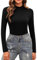 Totatuit Damen Rollkragenshirt Langarm Basic Damen Rollkragenshirt Slim Fit Langarm-T-Shirt Rollkragen Unterhemd Langarmshirt Rollkragenshirt