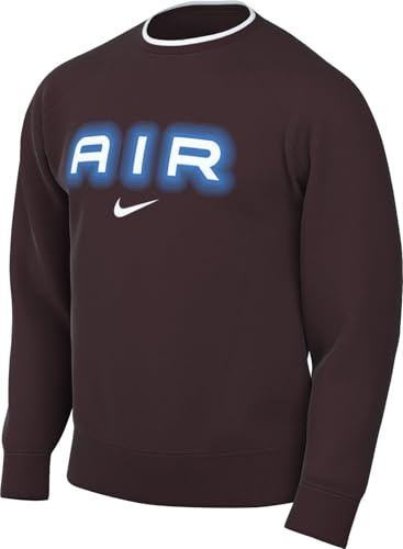 Nike Air Fleece-Sweatshirt Mit Rundhalsausschnitt Für Herren, Burgundy Crush/Lt Photo Blue, HM0177-652, L