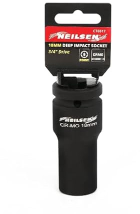 Neilsen CT6517 3/4in Dr Deep Impact Socket 18mm - 6 Point Single Hex, Height 51mm