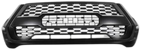 huanglanhuagr Front Racing Grill kompatibel for Toyota Hilux Revo 2021 2022 2023 Zubehör mit LED Raptor Grille Cover Black Bumper Mask Mesh(Logo Compatible for Toyota)