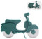 HAFRILY Tagliapizza moto divertente scooter tagliapizza con rotella di taglio in acciaio inox e supporto pieghevole per utensili da cucina per tagliare la pizza (verde)