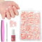 French False Nails - 240Pcs Square Press On Nails Short - Fake Nails Nude Pink Color French False Nail Kit - Full Cover Stick on Nail Art Manicure Decorations for Women Girls