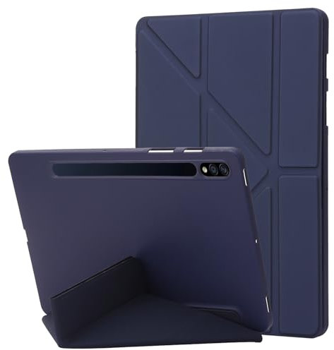 Haofun Funda Compatible con Samsung Galaxy Tab S10 Lite/S10 FE/S9 FE/S9, Smart Cover PU Protecto con Auto Despertador/Sueño, Múltiples Modos de Soporte,Parte Posterior de TPU Blando, Azul