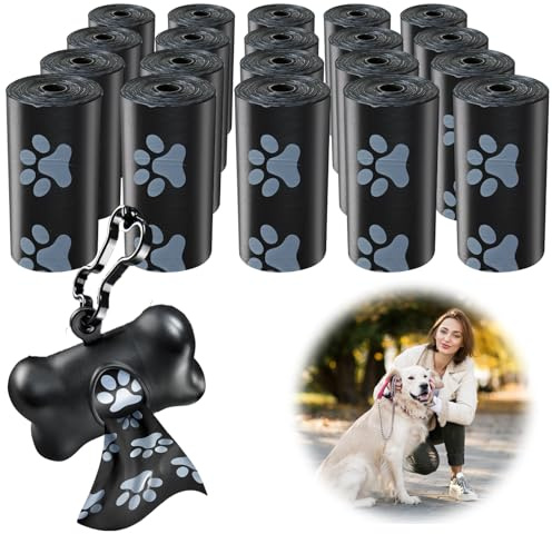 Zephyra Sacs à Déjections Canines 300 Pièces, Sacs à Crottes Étanches et Résistants avec Distributeur, Idéals pour les Promenades et les Activités Extérieures, Noir