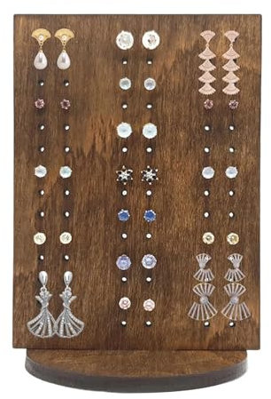 KASESSS Mini Porta Orecchini Organizer, Porta Orecchini in Legno, Espositore Orecchinio, Portátil Portaorecchini con 84 Fori, Pequeño Supporto per Orecchini per Donne e Ragazze per Casa o Negozi