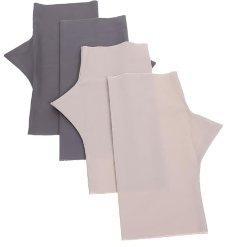 HAMPPLIES 2 Pairs UV Protection Fingerless Nail Gloves for Women Breathable Chinlon Manicure Gloves for Gel Nail Care Gray Beige