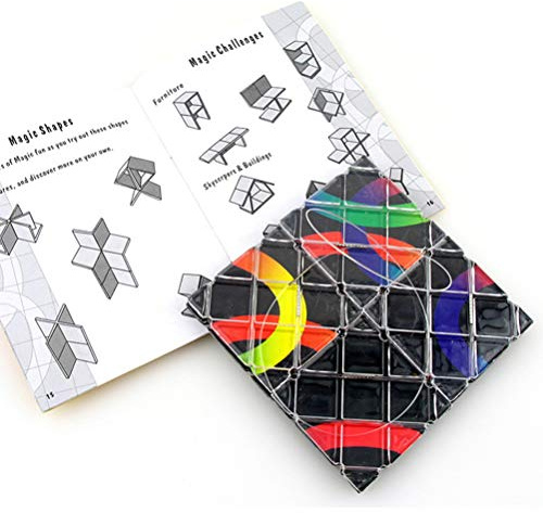 SPYMINNPOO Langlebiger Twisty Magic Cube, Klassisches Spielzeug, für Familientreffen, Tolle Geschenke für – 8 X 16 cm Großes Schwarzes Kunststoffbrettspielzeug für 6-jährige (schwarz A)