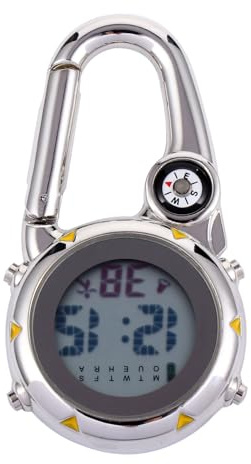 Alipis Karabineruhr Stilvoller aus Edelstahl mit Kompass Multifunktionale Gelb Outdoor Clip für Klettern und Camping für Freunde des Bergsports