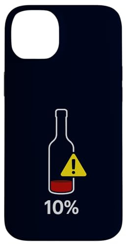Funny Wine Low Battery Warning 10% Drinking Humor Case for iPhone 14 Plus
