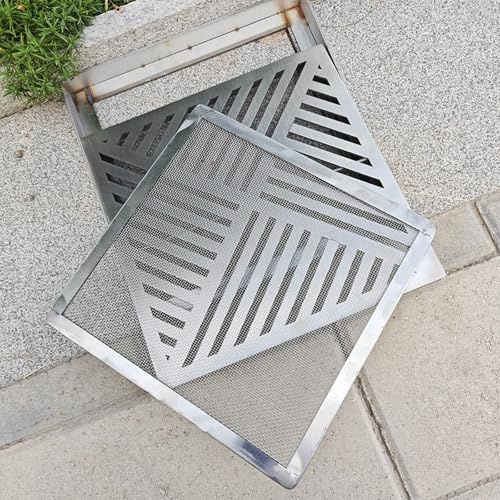 Encastrée Caniveau Exterieur Grille, Grille de Drainage avec Tamis Amovible, Grille D'Égout et Cadre pour Égout de Cour/Jardin/Cuisine, Empêche L'accumulation de Débris(20*20*3cm/8*8*1.2in)
