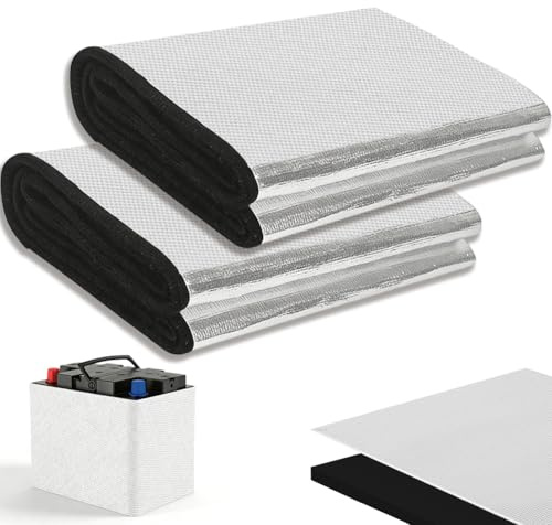 Set di isolamento per batteria, 18 x 100 cm, spessore 3 mm, resistente al calore, resistente al freddo, ignifugo, isolante, per auto, camion, camper (2)