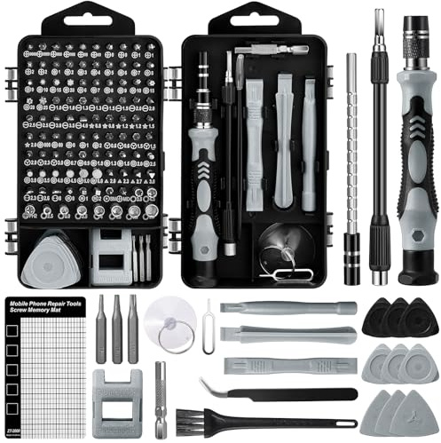 Feinmechaniker Schraubendreher Werkzeug Set, Handy Reparatur Werkzeug Set 122 in 1 Mit kleiner Bürste für Smartphones, IPhones, Tablets, Laptops, Kameras, Brillen