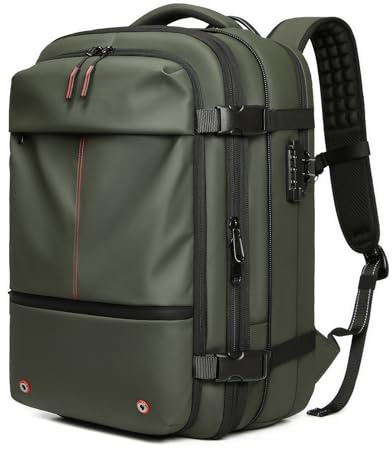 Cocoarm Vacuum Seal Compression Backpack, Oxford Expandable Travel Backpack with 17 Inch Laptop Compartment for Business Travel and Outdoor Use (OD Green)