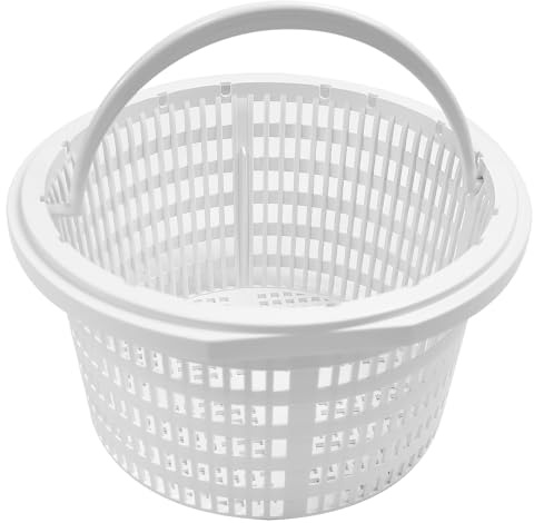 KAGEYMB Cesta de Skimmer para Piscina, Cesta para Skimmer de 19 Cm con Asa, Filtro de Rejilla de Repuesto para Piscina, Blanca, Filtro de Cestas para Skimmers de Superficie y Piscinas Empotradas