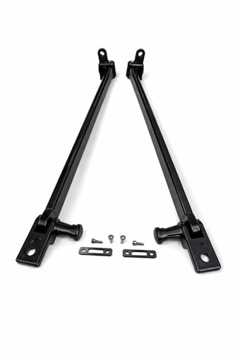 IdeaGenesis - Kit de Brazos para Toldo de Balcón de 50 centimetros Negro con Sujeción a Barandilla Muelle Retráctil Pletinas Tornillos Sistema Universal (Negro, 50 cm)
