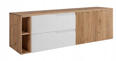 Rodan Moderne Möbel - Schrank Weiß - Möbelstück - Bastelregal – Bastelplatte 160 x 57 x 46 cm