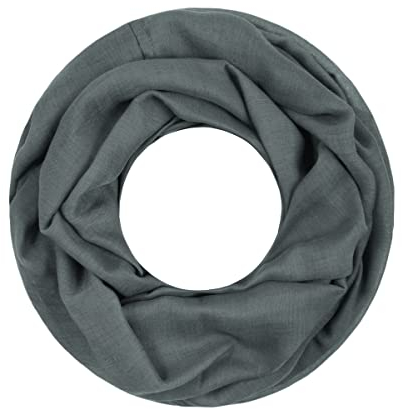Majea Loop Cary Basic Schal Tuch Damen-schal Schlauchschal Rundschal Halstücher uni unifarben Loopschal einfarbig (880005) (dunkelgrau 1)