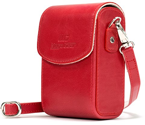 MegaGear MG1218 Nikon Coolpix A1000, A900 Leather Camera Case with Strap - Red