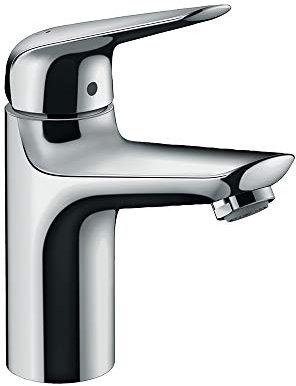 hansgrohe Wasserhahn Novus wassersparende Niederdruck Armatur (Auslauf Höhe 100mm, Push-Open Ablauf) Chrom
