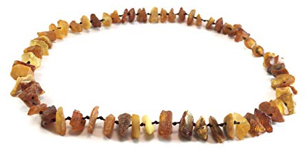 Bernsteinkette für Hunde aus Roh Baltischer Bernstein | Zeckenhalsband | Bernstein Gegen Zecken | Zecken und Flohschutz Halsband (40-45 cm)