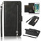 EYZUTAK Wallet Case for iPhone 6/6S, 5 Card Slots Magnetic Closure Zipper Pocket PU Leather Flip Case with Wrist Strap TPU Kickstand - Black
