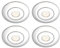 National Lighting Spotlight Hole Converter, Recessed Chrome Ceiling Lights, GU10 Halogen or LED, Dimmable Downlights Conversion Kit 65mm-125mm IP20 Rated - Pack of 4