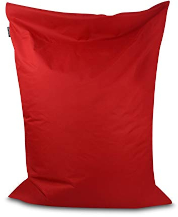 BuBiBag Sitzsack - rechteckiges Bodenkissen in 28 Farben und 7 Varianten - Outdoor Sitzsäcke Indoor Beanbag für Kinder und Erwachsene (Rot-100x70 cm)