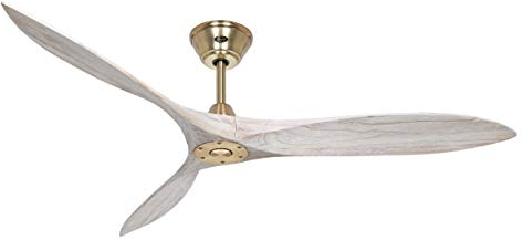 Energiespar Deckenventilator mit Fernbedienung Eco Airscrew 152 cm Messing gebürstet / Weiß gebürstet