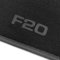 online-fussmatten OFM-Q300_F20-501 Passform Velours-Fußmatten mit Bestickung F20 und Rand in Dunkelgrau