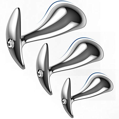 Yivans Analplug Set (Ø24mm, Ø29mm, Ø36mm), Metall Analplugs Fetisch Masturbation Sex Spielzeug Bondage Anfänger Anal Butt plug Mit Transparent Acryl-Strasssteine Sexspielzeug für Paare Frauen Männer