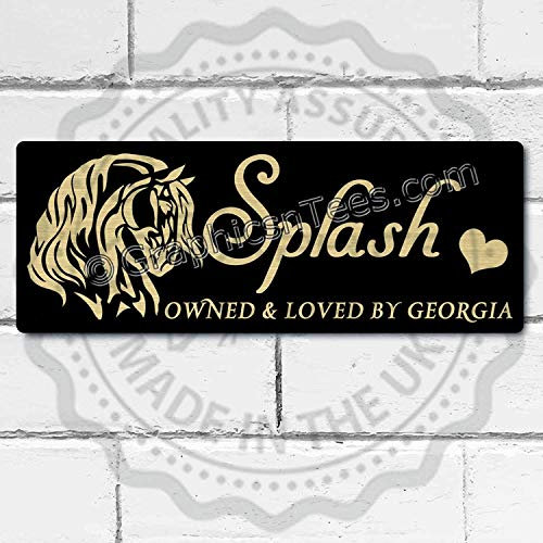 Graphics 'n' Tees - Horse Name Plate Personalised Stable Door Sign Personalized Metal Plaque