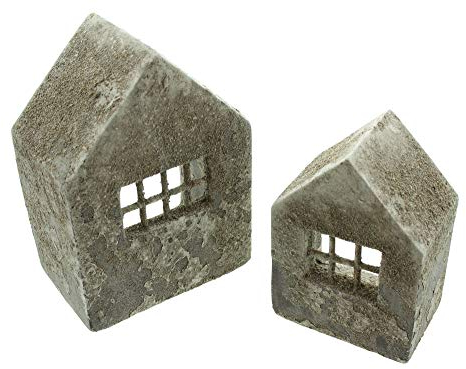 FRANK FLECHTWAREN Haus Beton-Style, im 2er Set, rustikal gefertig, schwere Qualität