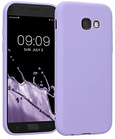 kwmobile Hülle kompatibel mit Samsung Galaxy A5 (2017) Hülle - weiches TPU Silikon Case - Cover geeignet für kabelloses Laden - Lavendel