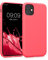 kwmobile Hülle kompatibel mit Apple iPhone 11 Hülle - gummierte TPU Silikon Handyhülle - Schutzhülle für kabelloses Laden - Case in Leuchtende Koralle