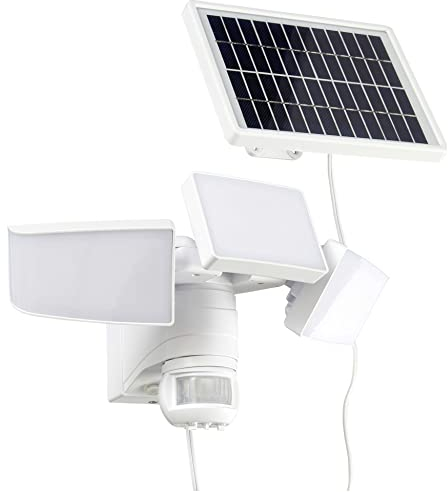 Northpoint LED Solar Strahler Weiß Akku 3 Fluter-Köpfe Bewegungsmelder Schwenkbar 1000 Lumen