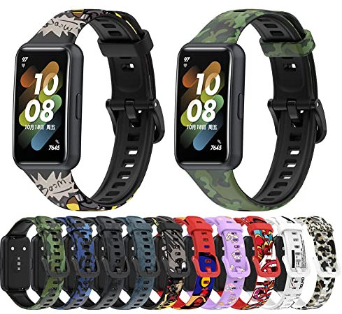 Axcellent Bracelet Compatible avec Huawei Band 7 pour Femmes et Hommes, Mou Silicone Sport Bracelet Remplacement Wristband pour Huawei Band 7 Smart Watch