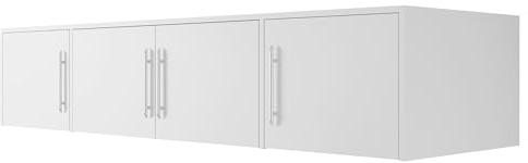 Schrankaufsatz Bado 4D, Schrankaufsatz der Serie Bado, mit 4 Türen, Farbauswahl (Weiß)