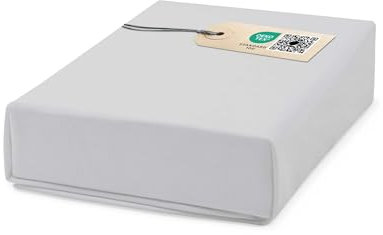 Ehrenkind® Spannbettlaken für Babybett Kinderbett | 100% Bio-Baumwolle Spannbettlaken 80x160 | Atmungsaktives Spannbetttuch (160 g/m²) | Material Oeko-TEX 100 Zertifiziert, 160x80cm GRAU