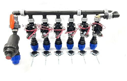 A.N. - Regenengel Easystart Pro 25 mm (3/4) Bewässerungsverteiler Wandverteiler Hunter PGV 100 Ventile Ventilverteiler Verteilerkonstruktion (6 Zonen)