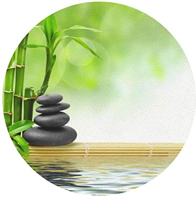 Untersetzer aus Bambus, aus Stein, 6 Stück, Leder-Untersetzer, geeignet für Arten von Tassen, Holz-Tischplatte, Schutz, Heimdekoration