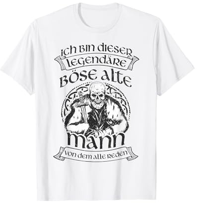 Böser Alter Mann Tattoo Rose Vintage Motorrad Fan T-Shirt