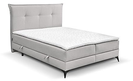maison de reve Boxspringbett, Schaumstoff, GRAU, 140x200