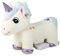 GOPLUS 6V Kinder Elektrofahrzeug in Tierform, Kuscheltier auf Rollen mit Griffen, Pedal & Musik, Plüschtier zum Reiten für Kinder ab 3 Jahren, Aufsitzspielzeug bis 25 kg belastbar (Einhorn)