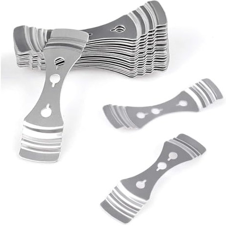 Dochthalter für Kerzen, Docht Zentriervorrichtung, 3-Löcher Kerzendocht Halter aus Edelstahl, Docht Zentriervorrichtung, Candle Wick Sustainer Tabs, für handgefertigte DIY-Kerzen, Silber, 20 Stück