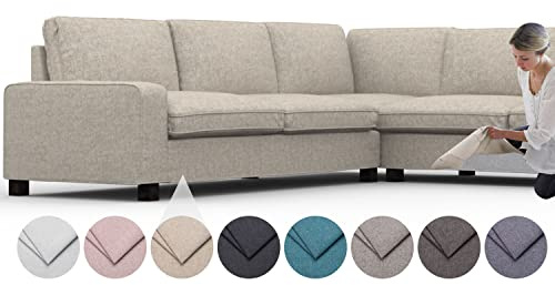 comfortly Bezug für Kivik 5-Sitzer-Ecksofa, Ersatz-Schonbezug, strapazierfähig, 16-teilig, Haustier- und schmutzabweisend, strapazierfähiges Nano-Tech-Gewebe, leicht zu reinigen und zu ersetzen